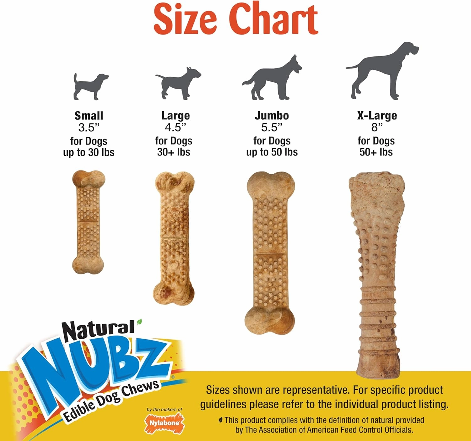 Nylabone Nubz Natural Edible Dog Chew Treats for Small Dogs, Long Lasting Dog Bones Made in USA, Chicken Flavor Dental Chews, for Dogs Up to 25 lbs. (36 Count)