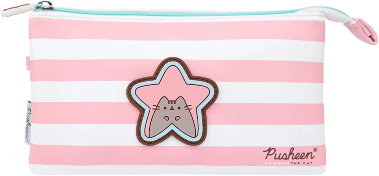 Official Pusheen Pencil Case | Pink Pencil Case For Girls | Small Cosmetic Pouch | Kawaii Stationary | Pusheen Gifts | Cartuchera Escolar