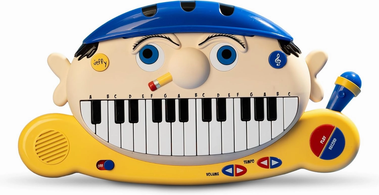 Official Merch - Jeffy Piano - Cartoon Piano Keyboard - 24 Keys, Jeffy UHH Tones, Sing & Record, Includes 3 SML Songs - Musical Instrument Toy