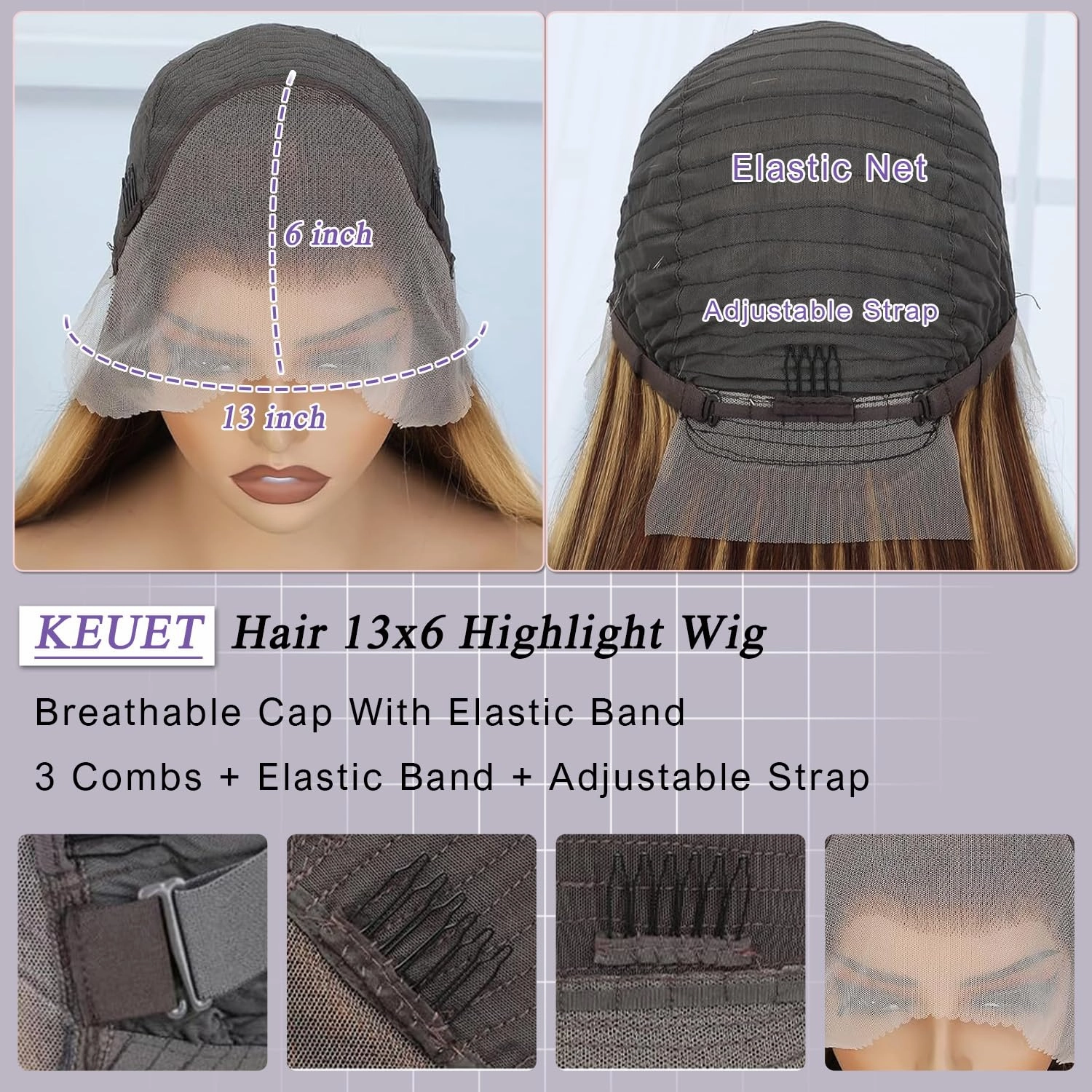 Ombre Lace Front Wig Human Hair 200% Density Honey Blonde Wigs 13x6 Lace Front Wigs Human Hair 4/27 Blonde Highlighted Wig for Women 22 Inch