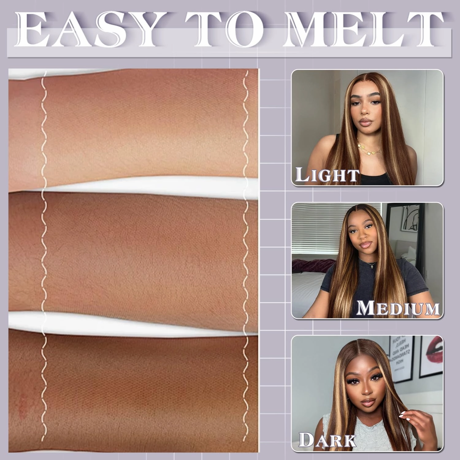 Ombre Lace Front Wig Human Hair 200% Density Honey Blonde Wigs 13x6 Lace Front Wigs Human Hair 4/27 Blonde Highlighted Wig for Women 22 Inch
