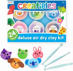 Ooly Creatibles, 24 Colors Air Dry Clay Kit for Kids Craft, Modeling Clay with 3 Shaping Tools, Craft Supplies & Materials, Airdry DIY Art Set for Kids Ages 6 and Up