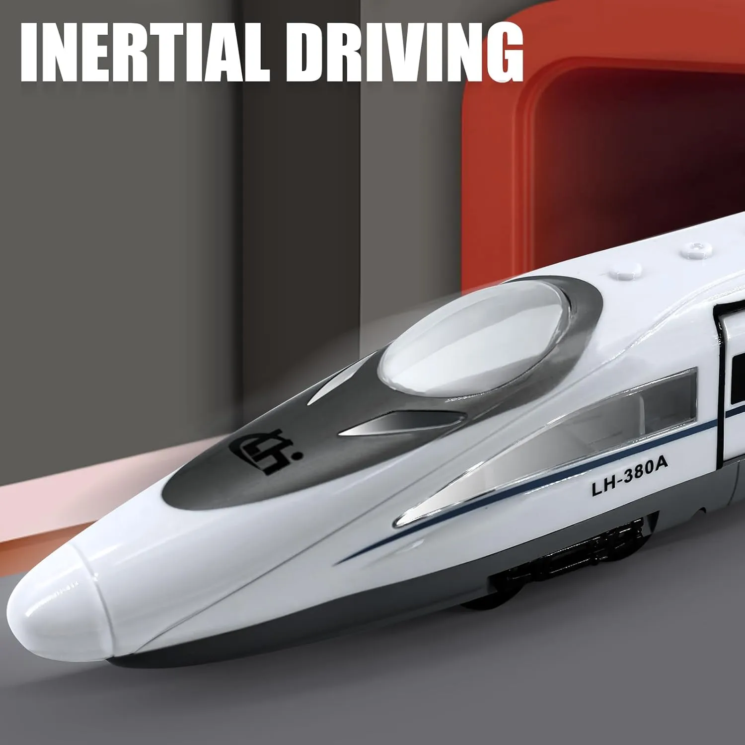 OTONOPI Electric Bullet Train with Lights and Sounds Subway Locomotive Engine High Speed Toy Train Model Inertial Driving Play Vehicle for Kids Age 3 