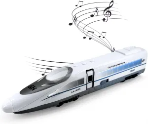 OTONOPI Electric Bullet Train with Lights and Sounds Subway Locomotive Engine High Speed Toy Train Model Inertial Driving Play Vehicle for Kids Age 3 