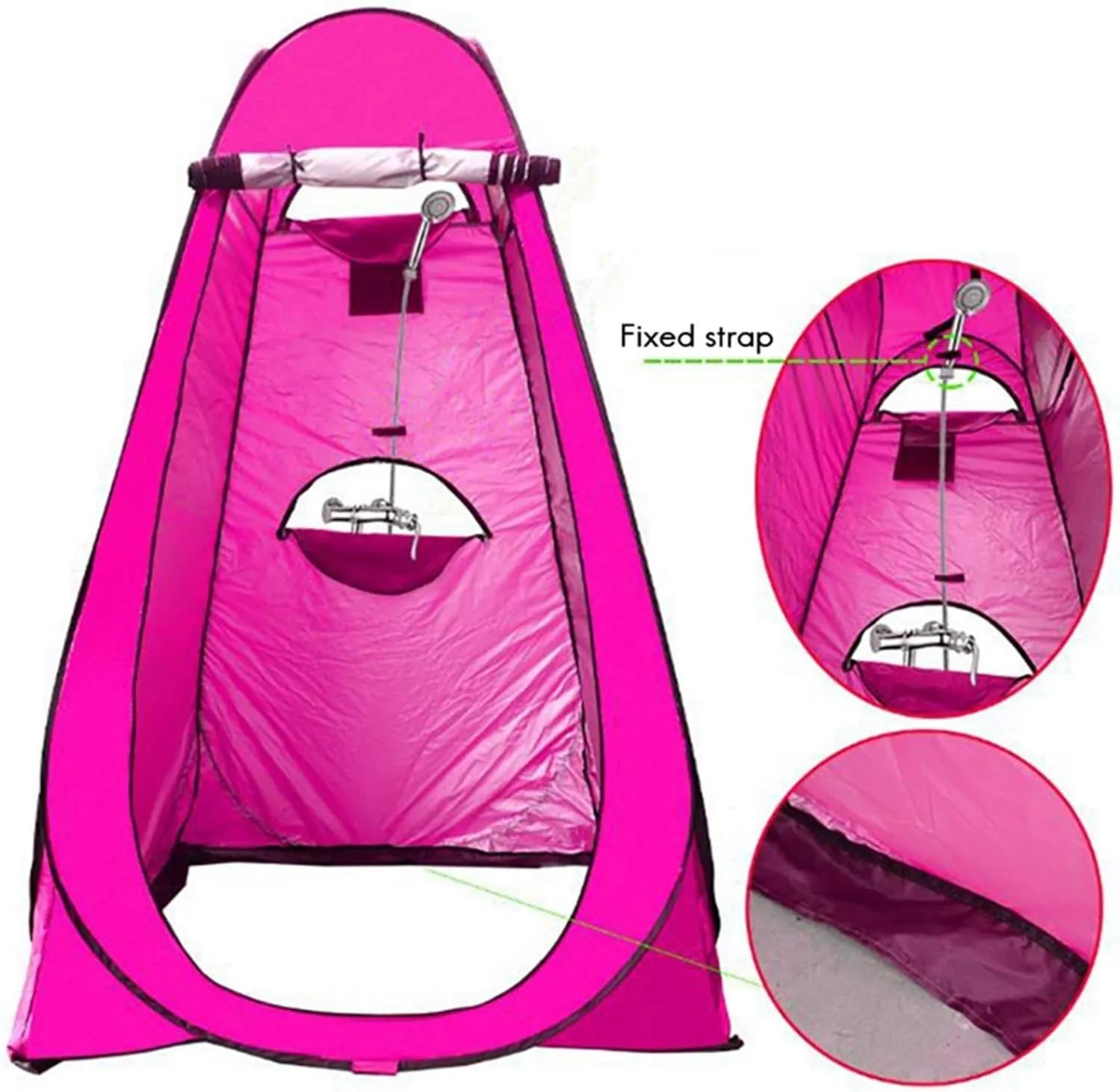 Outdoor Bathing Tent Outdoor Portable Shower Toilet Tent Camping Tent Camping Changing Tent Dressing Tent for Bathing Toilet, 120x120x190cm, Pink