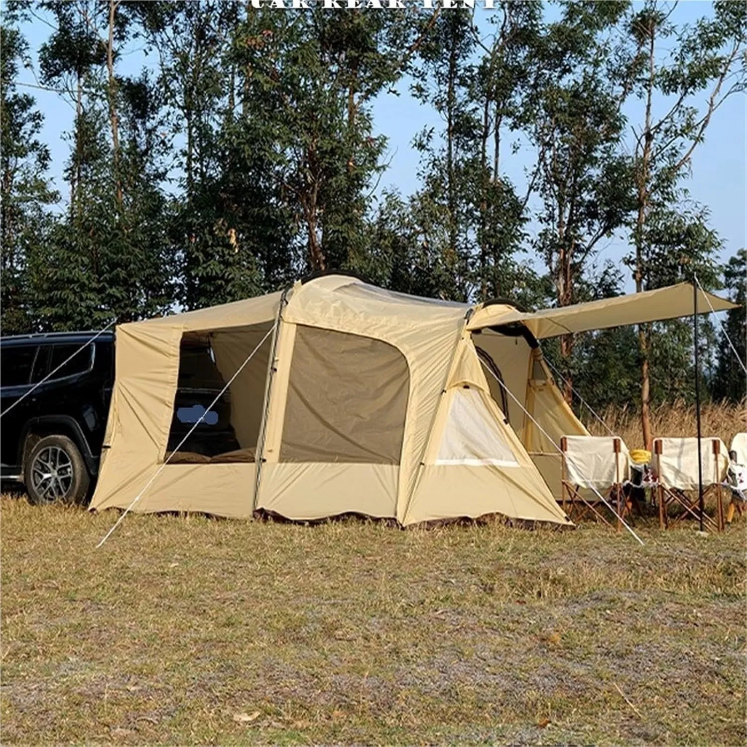 Outdoor Car Tail Tent Family Self-Driving Camping Tent Thickened Rainproof Car Side Tent Does Not Include Inner Tent