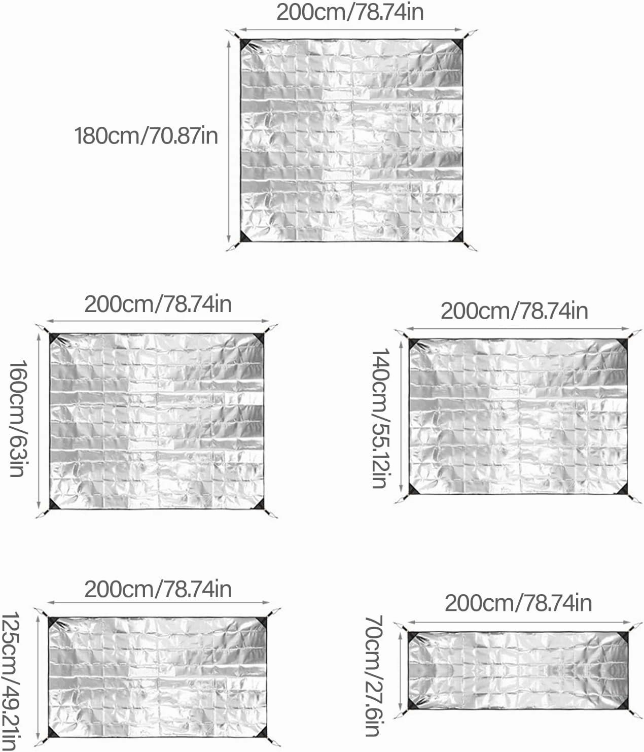 Outdoor Picnics Mat Sleep Tent Pad Aluminum Foil Foams Insulating Camping Mat Sleep Tent Pad Thermal Insulating Mat