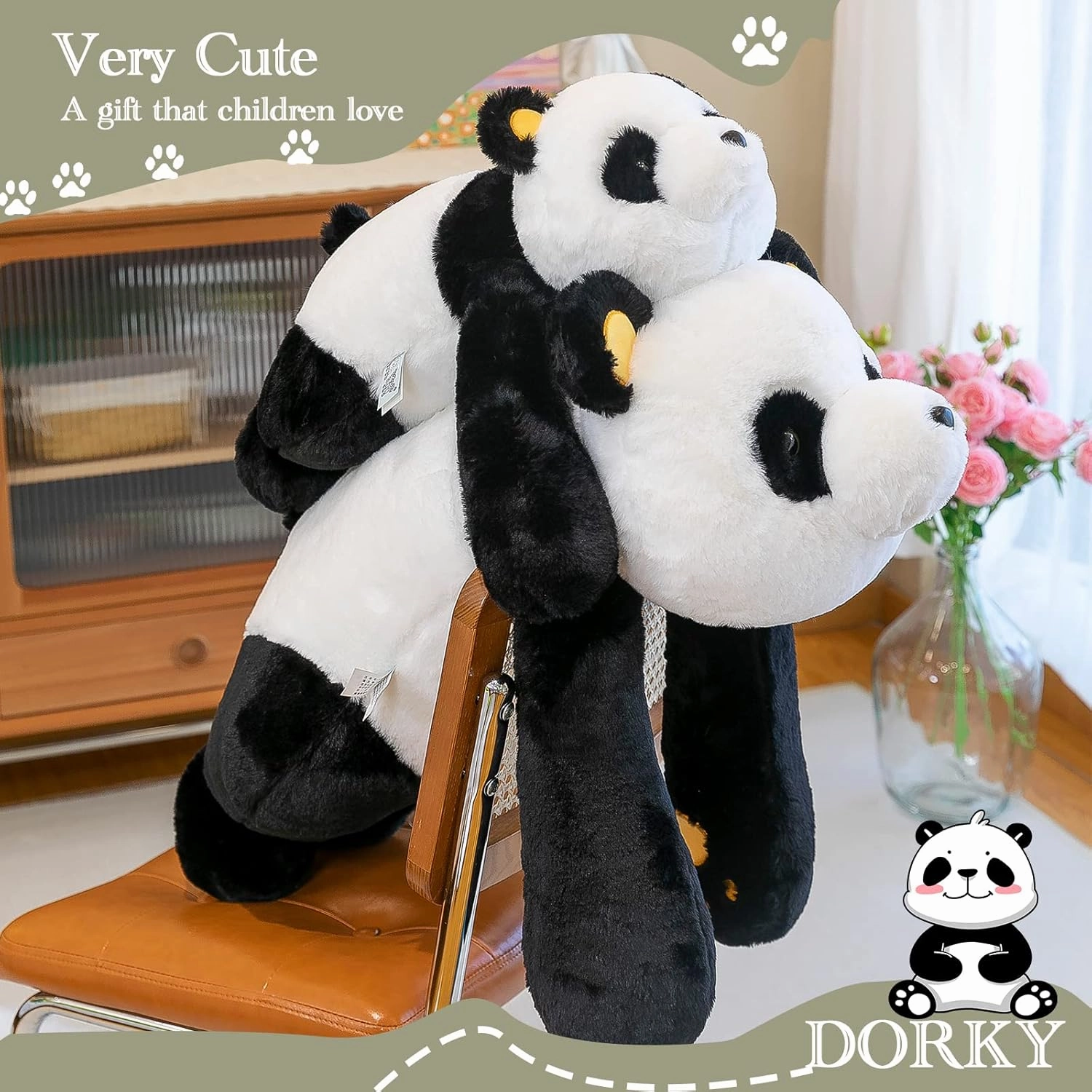 Panda Stuffed Animal Plush, 31.5in Cute Soft Big White Hugging Panda Bear Plushies Pillow Toys Doll Kawaii Birthday Gift for for Adults Kids Boys Girls