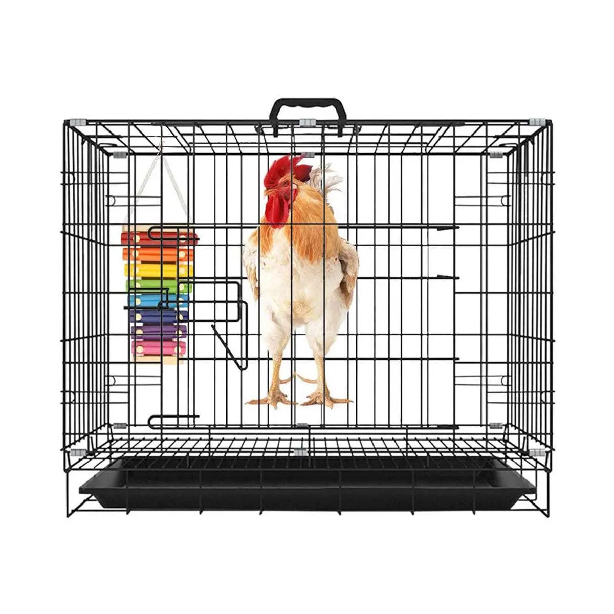 Parrot Entertainment Center with Chicken Rattle Piano Bird Play Toys 7 Tones