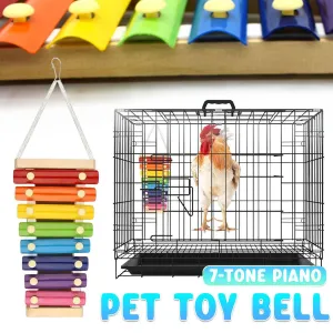 Parrot Entertainment Center with Chicken Rattle Piano Bird Play Toys 7 Tones