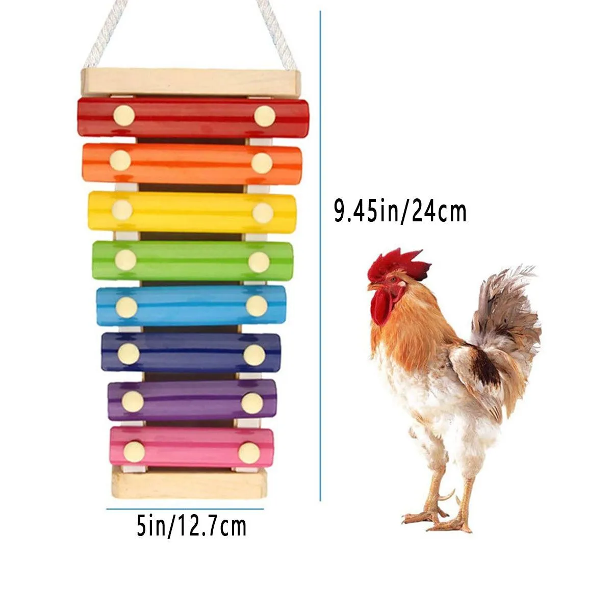 Parrot Entertainment Center with Chicken Rattle Piano Bird Play Toys 7 Tones
