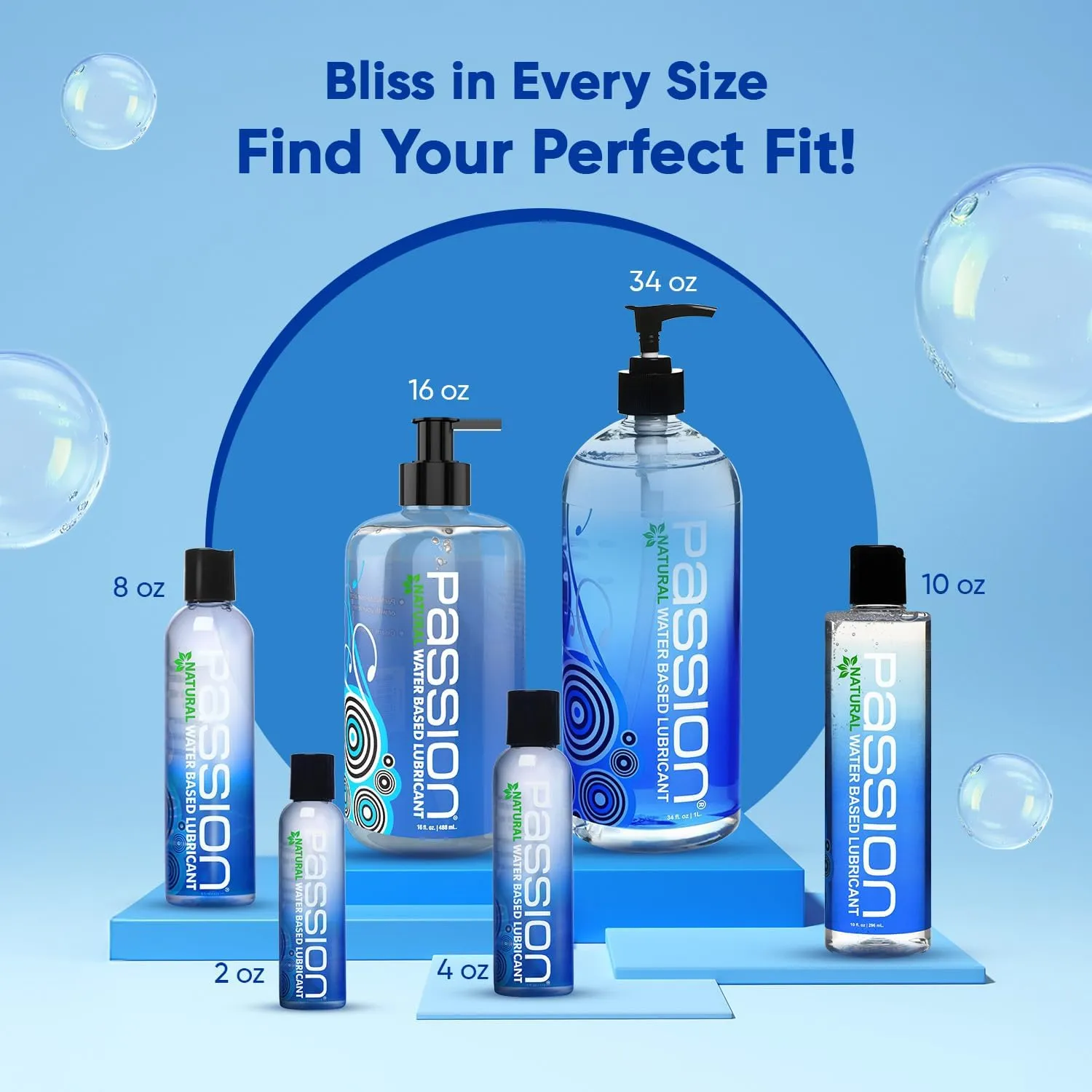 Passion Natural Water-Based Personal Lubricant, 16 Fl Oz - Premium, Non-Sticky, Easy-to-Clean Formula for Smooth, Comfortable Use