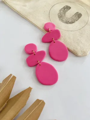 Penelope in Pink, Clay Earrings