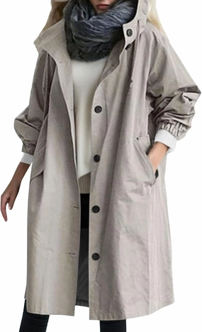 PeQAQ Women's Trench Coat Long Double-Breasted Fall Fashion Windbreaker Jackets 2023 Classic Lapel Slim Overcoat Outerwear