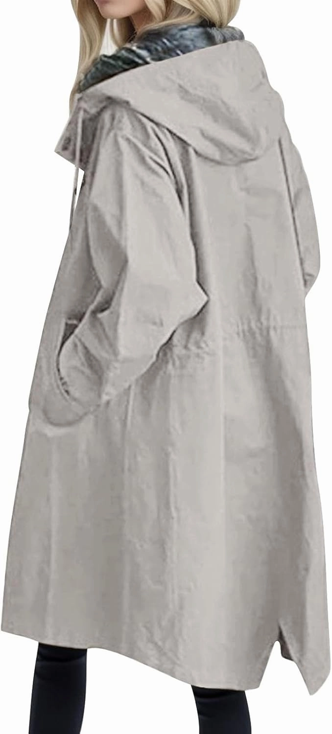 PeQAQ Women's Trench Coat Long Double-Breasted Fall Fashion Windbreaker Jackets 2023 Classic Lapel Slim Overcoat Outerwear