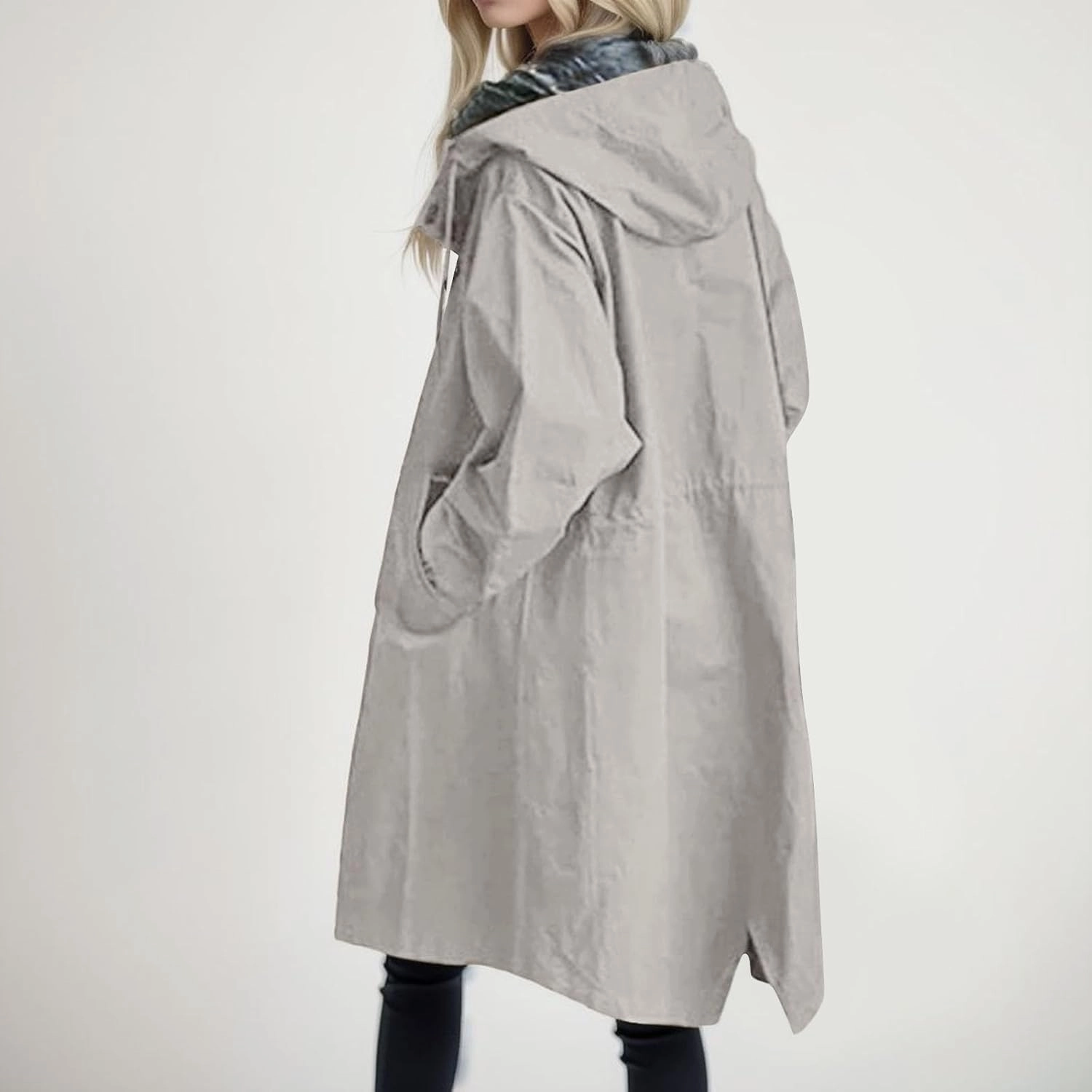 PeQAQ Women's Trench Coat Long Double-Breasted Fall Fashion Windbreaker Jackets 2023 Classic Lapel Slim Overcoat Outerwear