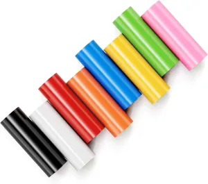 Permanent Vinyl for Likcut, Cricut Cutting Machine, 4.5in x 6ft Durable Outdoor Use PET Backing Adhesive Vinyl, 8 Assorted Colors Roll Crafting Supplies