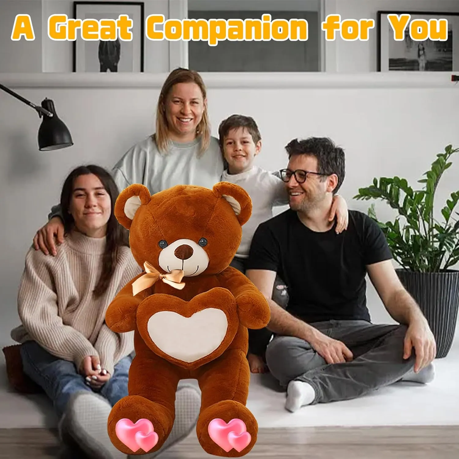 Personalized 3.3 ft Big Teddy Bear with Heart as Personalized Gifts, Personalized 40 inch Giant Teddy Bear with Text Photo as Birthday Gifts for Christmas Valentines (40 inch-Text Photo)
