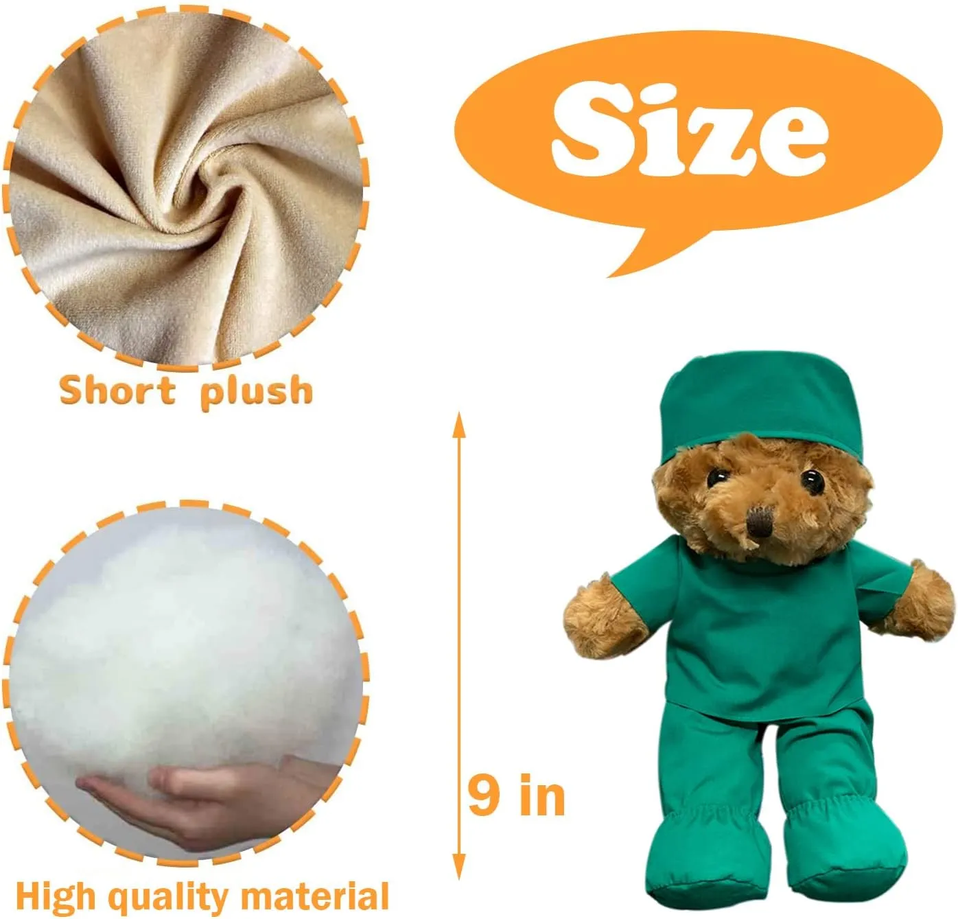 Personalized Doctor Nurse Teddy Bear Stuffed Animal Plush with Customized Text or Blessing, Personalized Gifts for Birthday or Graduation Gifts for College University Graduation (9 inch)