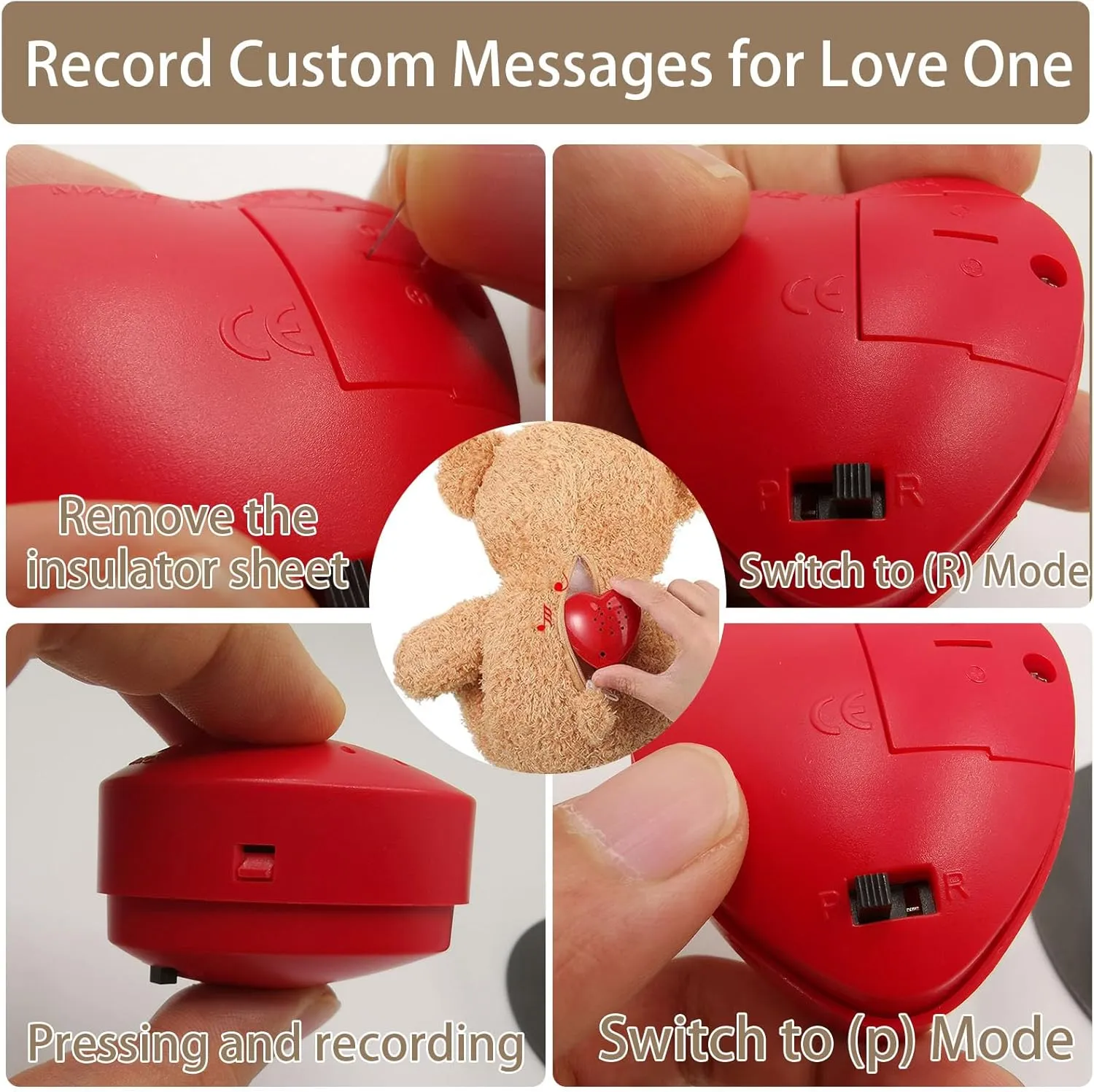 Personalized Gifts for Her Him Teddy Bear with Voice Recording, Personalized Bear with Bow for Kids Adults as Gifts for Christmas Valentines Day Birthday Gifts (16 inch-Text Photo)