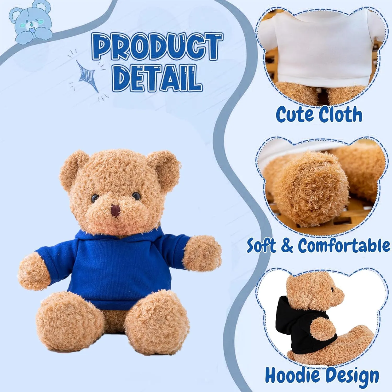 Personalized Gifts Teddy Bear for Kids/Adults Stuffed Bear Plush Toys with Text Photo, Personalized Teddy Bear with as Gifts for Christmas Valentines Day Birthday (16inch-Text Photo)