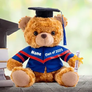 Personalized Gifts Teddy Bear with Custom Text/Name, Graduation Bear Class of 2025 Personalized Teddy Bear for Graduation Day 2025 Graduation Gifts for Her/Him 2025 High School/College (10-in-Text)