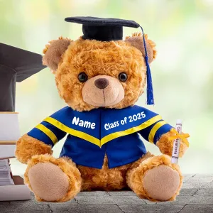 Personalized Gifts Teddy Bear with Custom Text/Name, Graduation Bear Class of 2025 Personalized Teddy Bear for Graduation Day 2025 Graduation Gifts for Her/Him 2025 High School/College (10-in-Text)
