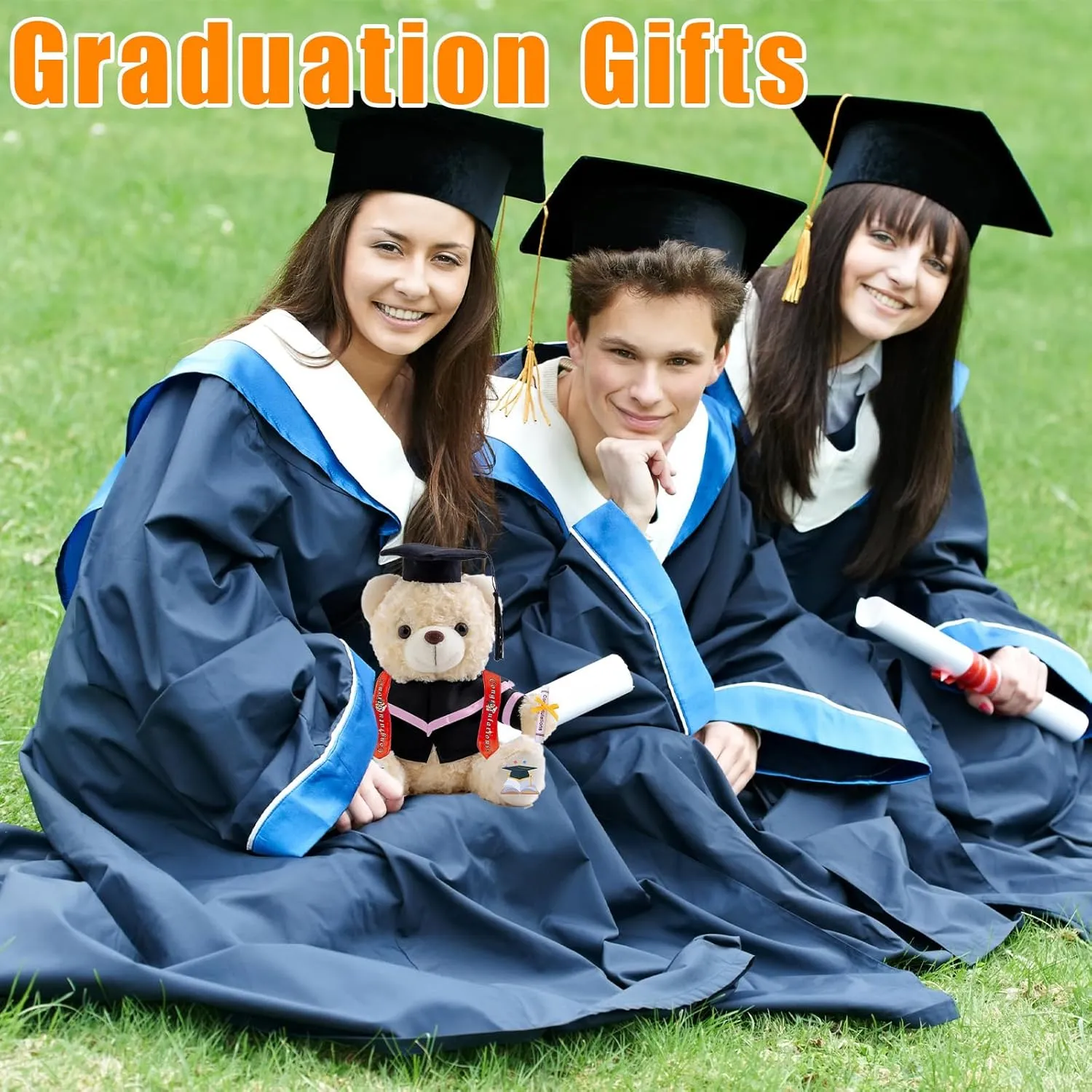 Personalized Graduation Bear Class of 2025 Teddy Bear with Text Photo, Personalized Teddy Bear as Graduation Gifts for Him Her 2025 High School College Graduation Gifts 2025 (8 inch)