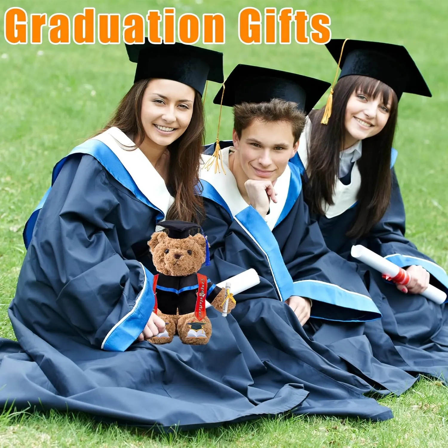 Personalized Graduation Bear with Text Photo, Graduation Teddy Bear Class of 2025 as Graduation Decorations for Him Her 2025 High School Kindergarten Graduation Gifts 2025 (11 inch)