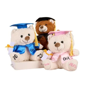 Personalized Graduation Teddy Bear Gift with Text/Name/Date, Graduation Bears Class of 2025, Graduation Gifts for College, High School, Teddy Bear Stuffed Animal 2025 for Her, for Him