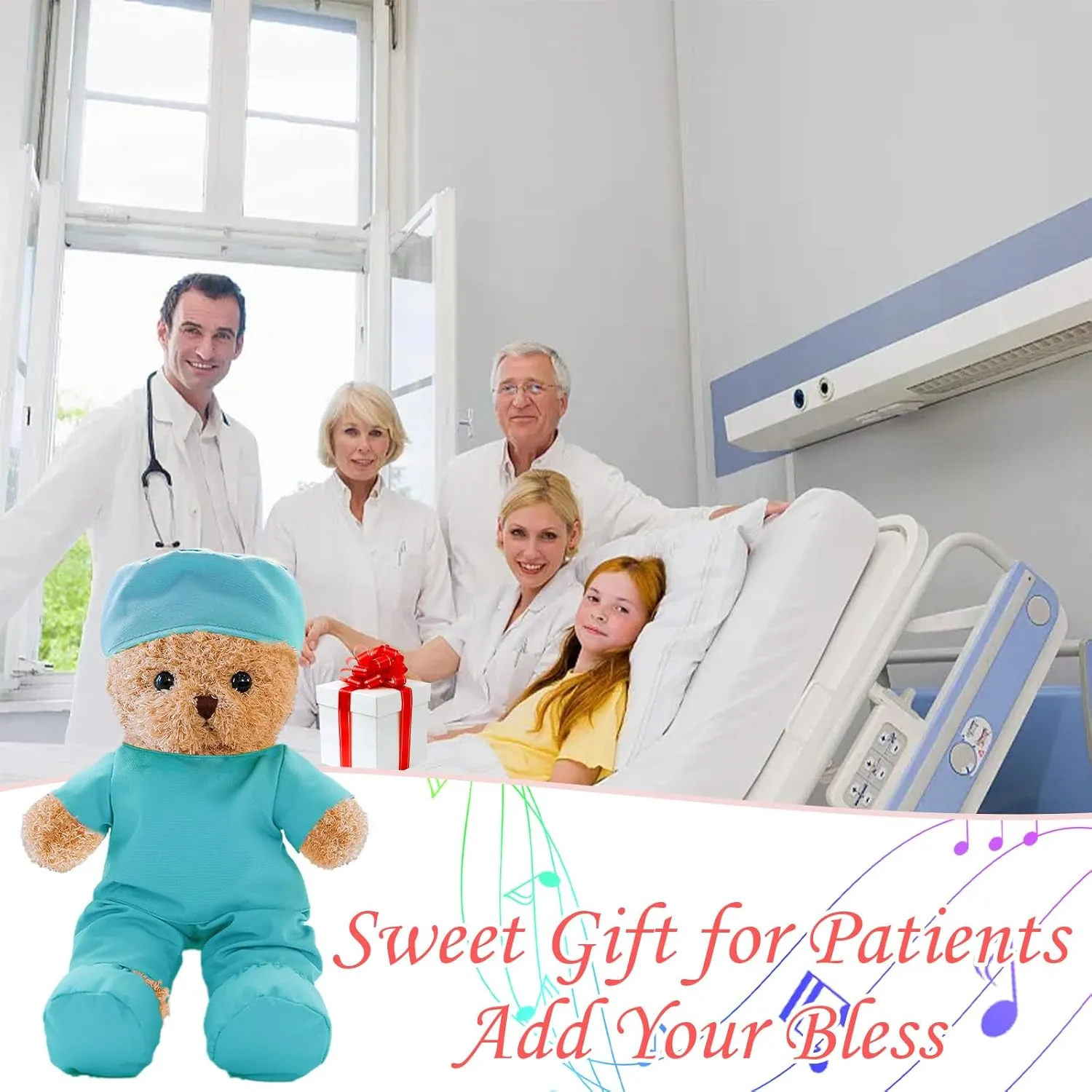 Personalized Nurse Gift Doctor Gift Personalized Teddy Bear with Photo Text, Teddy Bear Stuffed Animal as Personalized Gift for Nurse Doctor Medical Student Graduation Gifts (10 inch)