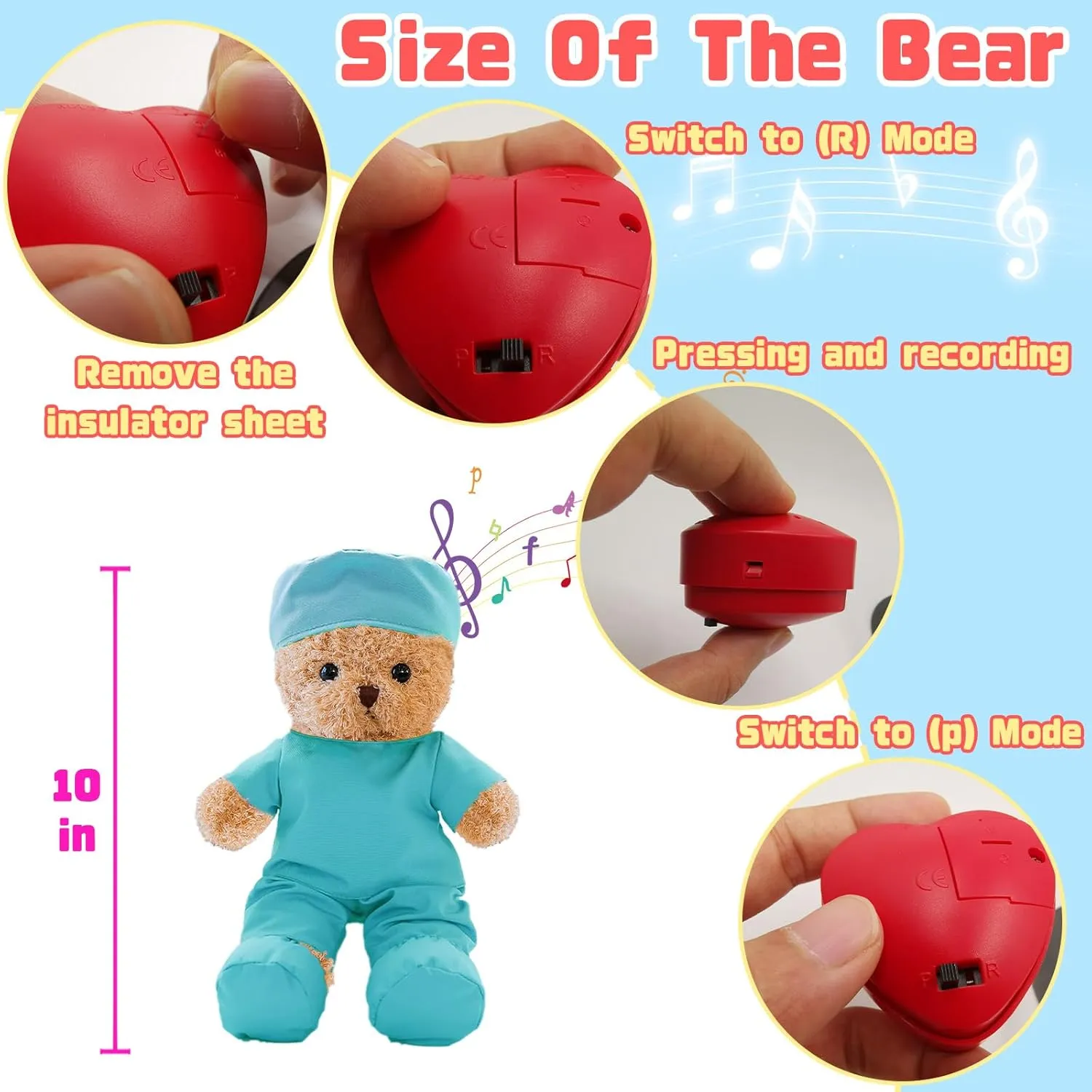 Personalized Nurse Gift Doctor Gift Personalized Teddy Bear with Photo Text, Teddy Bear Stuffed Animal as Personalized Gift for Nurse Doctor Medical Student Graduation Gifts (10 inch)