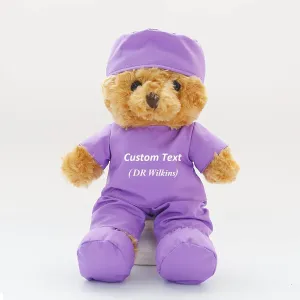 Personalized Teddy Bear with Custom Text/Blessing, Bear Stuffed Animal Plush Nurse/Doctor Gift, Medical Student Graduation (8IN-Doctor 7)