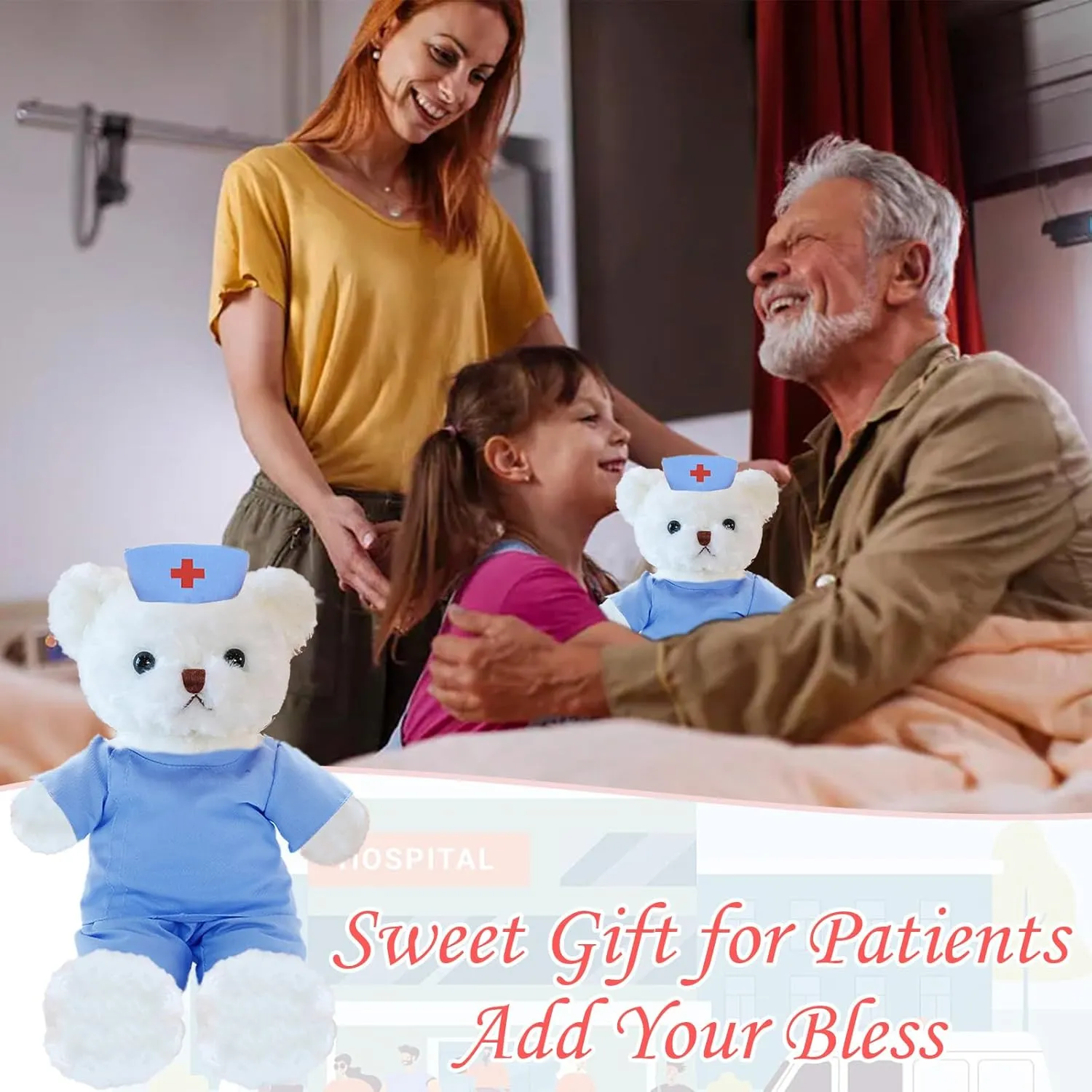 Personalized Teddy Bear with Text Photo, Teddy Bear Stuffed Animal as Nurse Gift Doctor Gift for Men Women, Personalized Gift for Doctor Nurse Medical Student Graduation Gifts (10 inch)