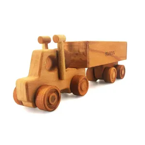 Personalized Wooden Toy Trailer Trucks Toddler Toys, Customized Semi Truck With Trailer 2 Year Old Boy Birthday Gift, Wooden Cars For Toddlers 1-3,Year Old Boy Toys, Birthday Gift For Kids Car Tracks