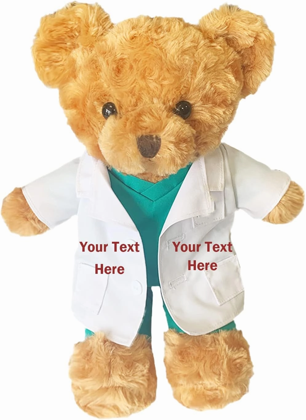 Personalized Doctor Nurse Teddy Bear Stuffed Animal Plush with Customized Text or Blessing, Personalized Gifts for Birthday or Graduation Gifts for College University Graduation (11 inch)