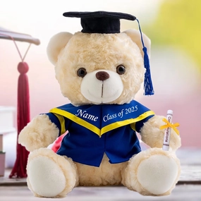 Personalized Gifts Teddy Bear with Custom Text/Name, Graduation Bear Class of 2025 Personalized Teddy Bear for Graduation Day 2025 Graduation Gifts for Him/Her 2025 High School/College (10IN-Text)