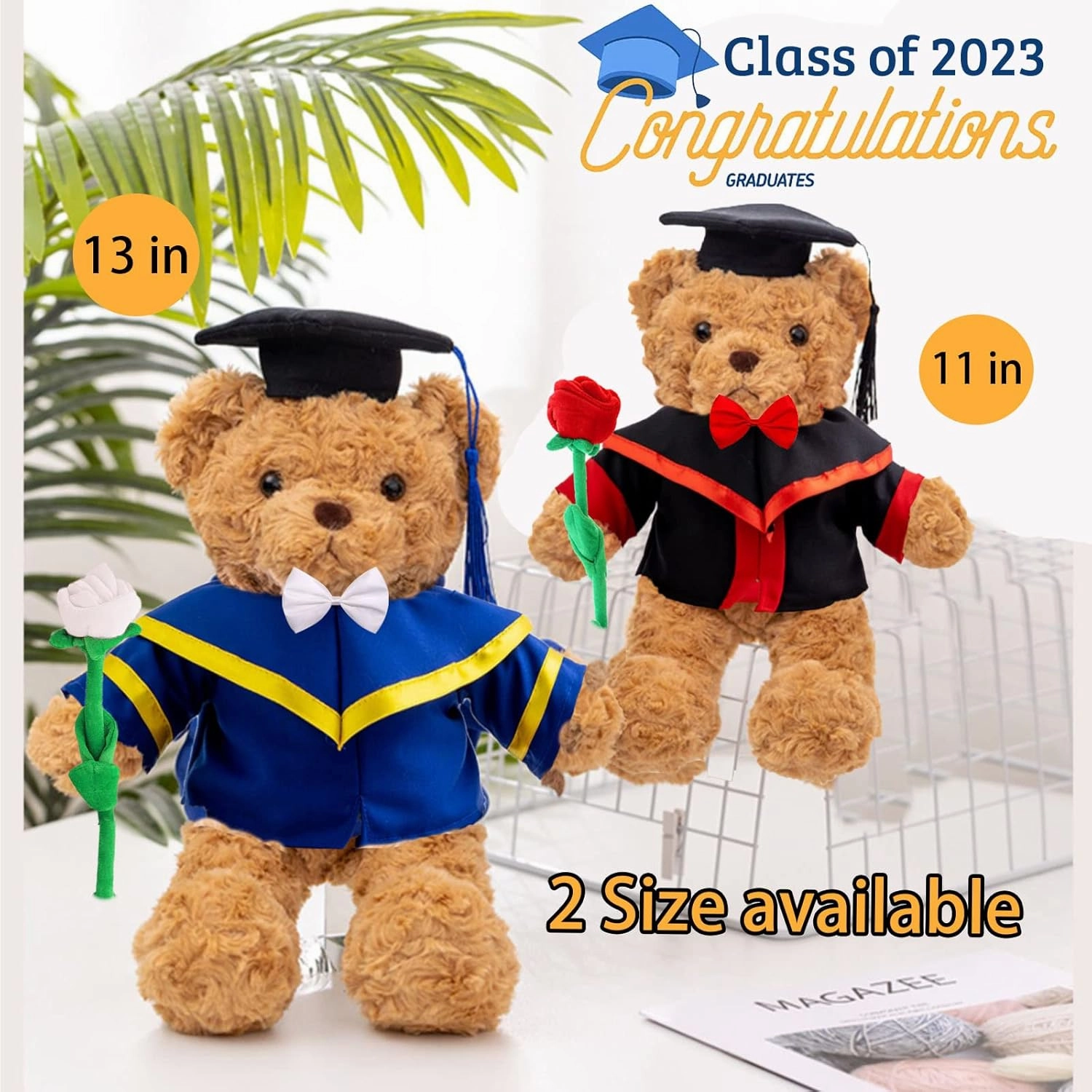Personalized Gifts Teddy Bear with Photo  Text, Graduation Bear with Rose  Bow as Personalized Bear for Graduation Day 2024 Kindergarten Graduation Gift for Her 2024 High School (13 in-Text Photo)