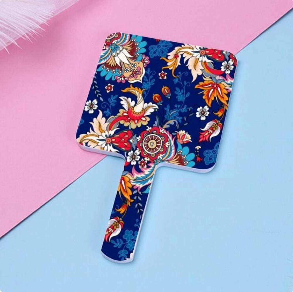 Personalized Handheld Makeup Mirrors, Custom Your Image/Text Large Hand Mirrors, Handheld Mirror with Handle, Salon Mirror for Travel Makeup Handheld Compact Mirror,Custom Design,22 * 12cm