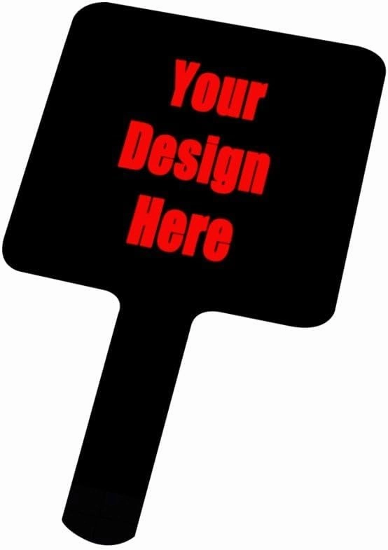 Personalized Handheld Makeup Mirrors, Custom Your Image/Text Large Hand Mirrors, Handheld Mirror with Handle, Salon Mirror for Travel Makeup Handheld Compact Mirror,Custom Design,22 * 12cm