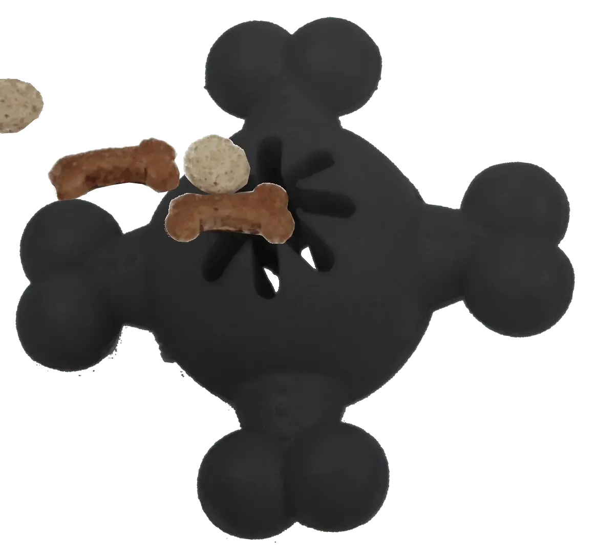 Pet Life 'Quadra-Bone' TPR Treat Dispensing Durable Dog Toy