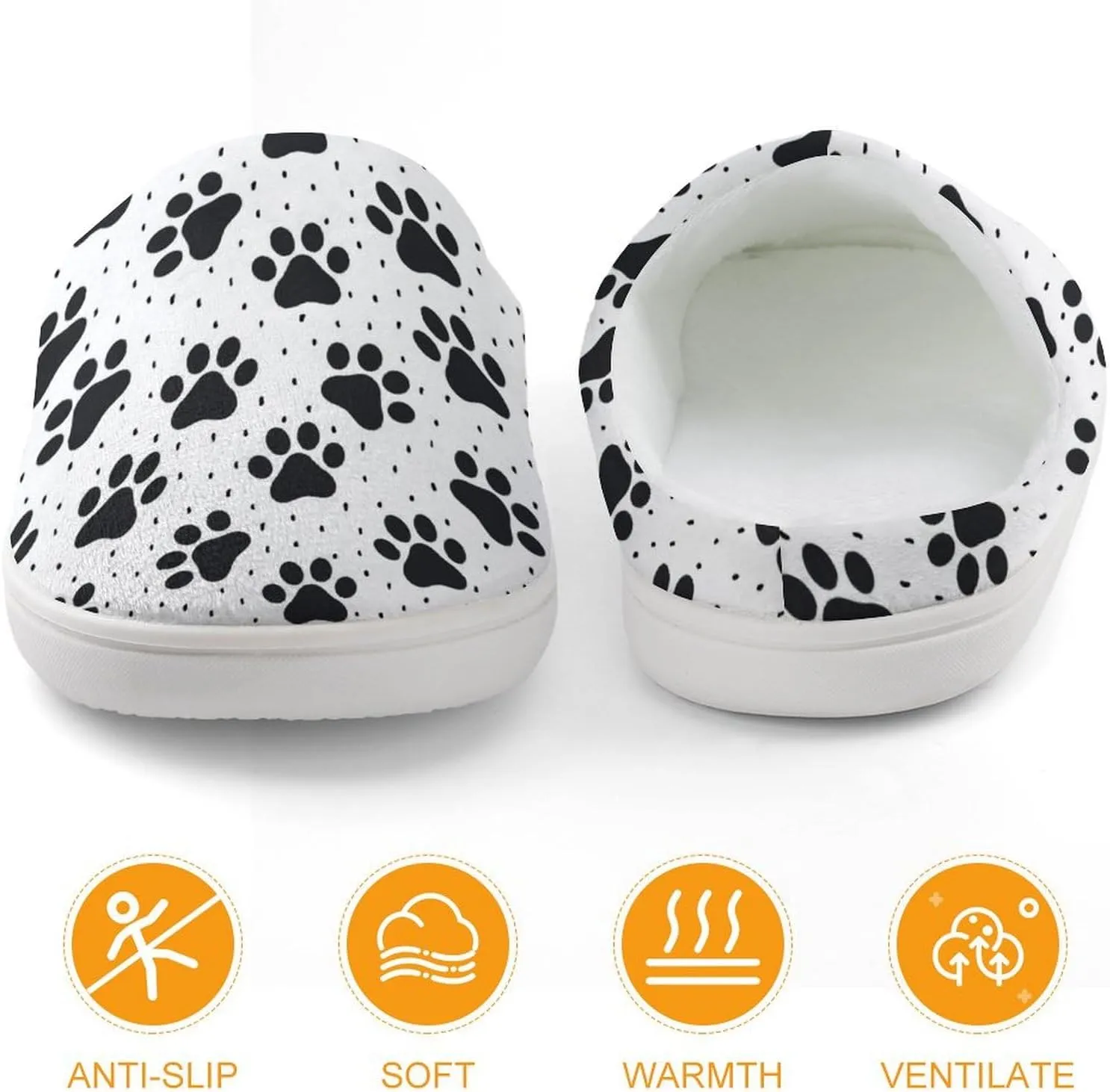 Pet Paw Animal Pattern Print Slippers for Boys Girls Home Cotton Slippers Non-Slip Warm Little Kids Slippers