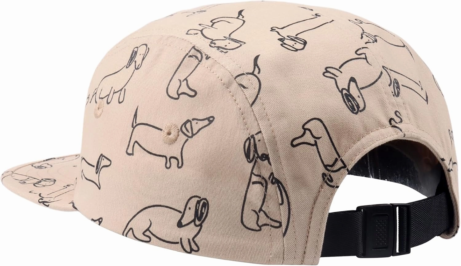 Pet and Wildlife-Themed 5-Panel Camp Caps Cat Dog Dachshund Capybara Opossum Hats for Animal Enthusiasts