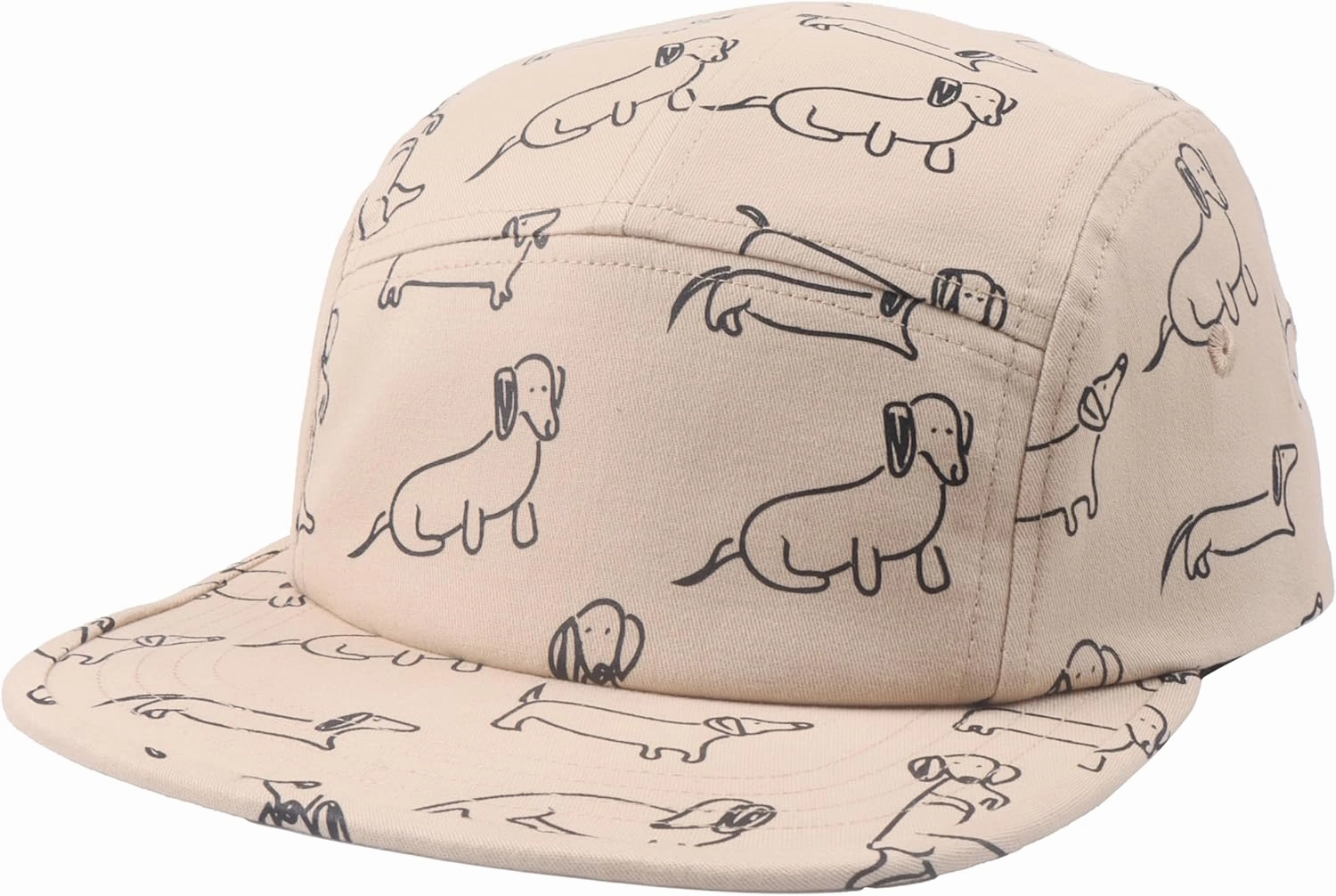 Pet and Wildlife-Themed 5-Panel Camp Caps Cat Dog Dachshund Capybara Opossum Hats for Animal Enthusiasts