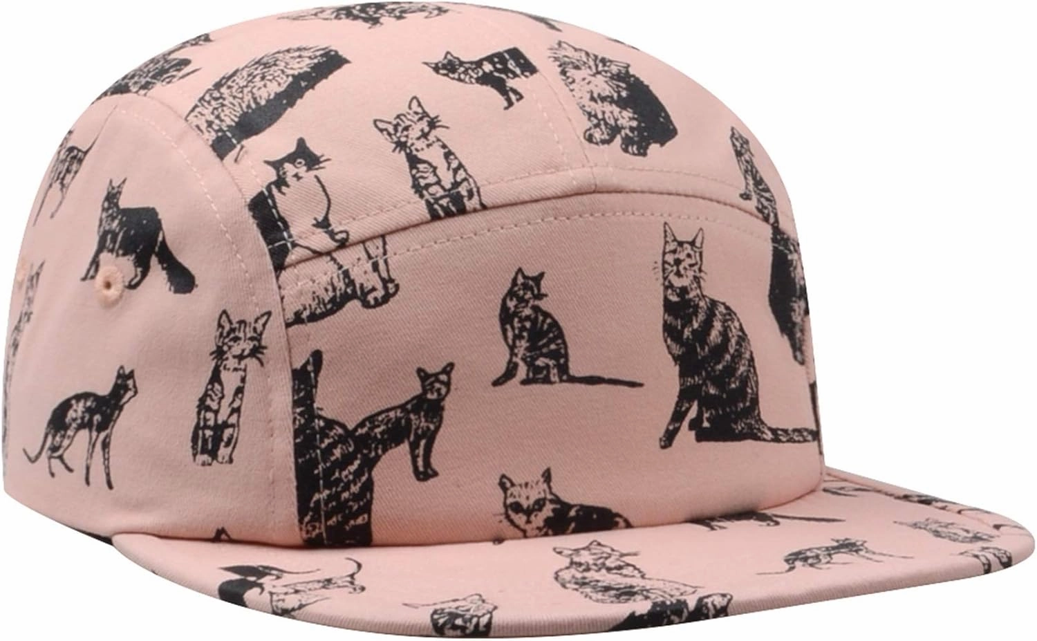 Pet and Wildlife-Themed 5-Panel Camp Caps Cat Dog Dachshund Capybara Opossum Hats for Animal Enthusiasts