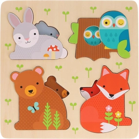 Petit Collage: Reveal Puzzle You are My Baby | 8-Piece Layered Puzzle with Chunky Wooden Pieces | Match The Baby to The Parent |Great for Ages 2 