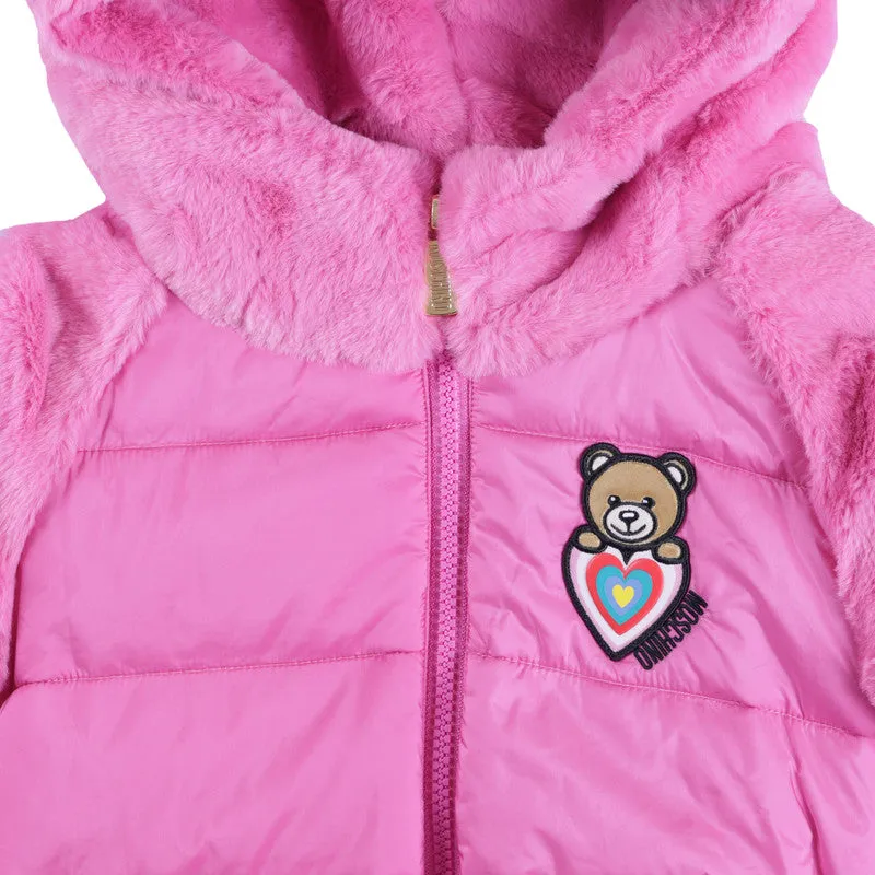 Pink Teddy Bear Puffer Jacket