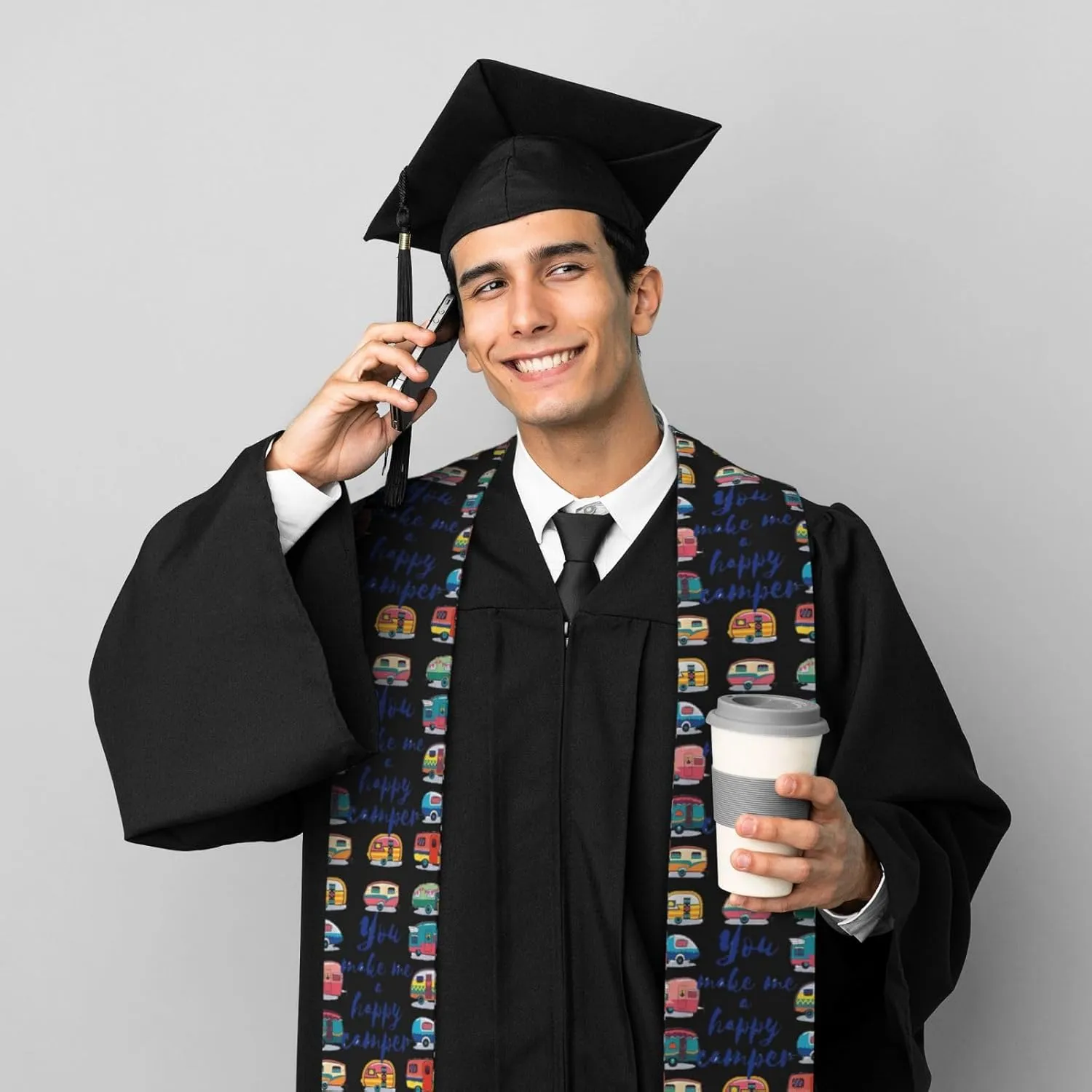 Planks Weathered Old Look Print Class Of 2024 Graduation Stole Sash,Unisex 72inch Long For Academic Commencement