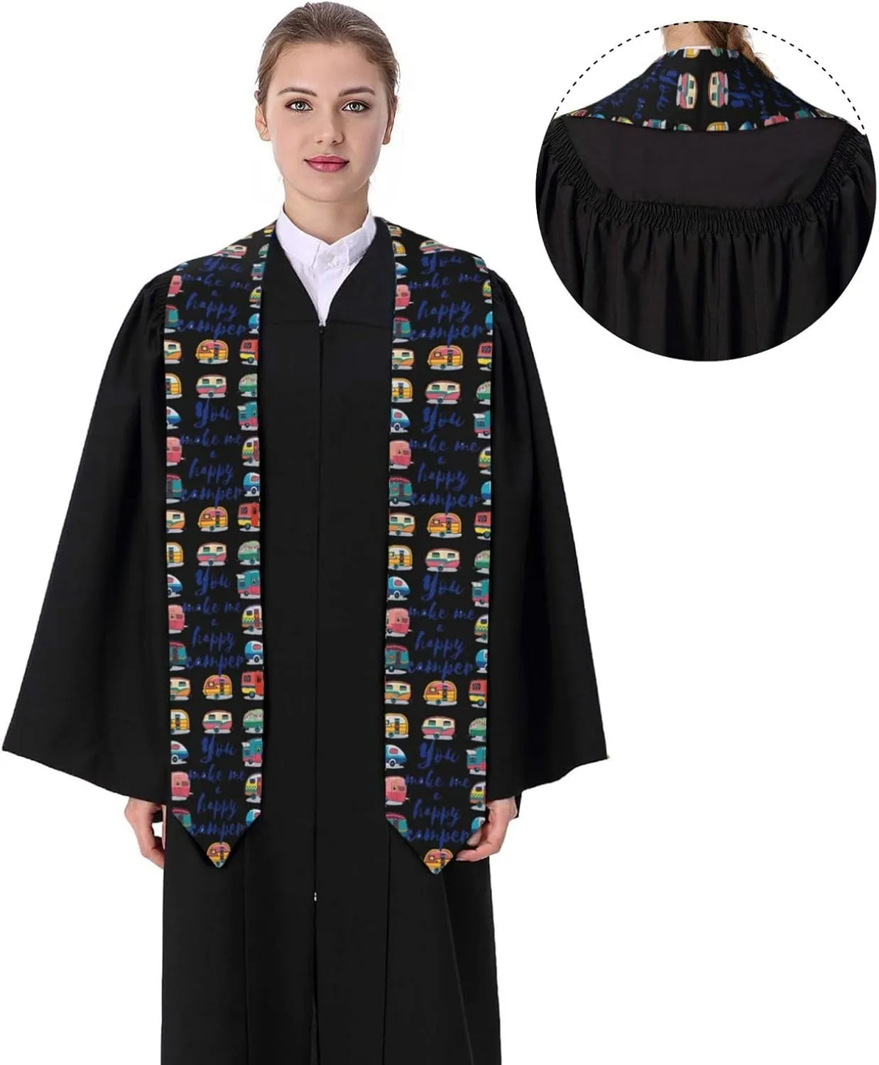 Planks Weathered Old Look Print Class Of 2024 Graduation Stole Sash,Unisex 72inch Long For Academic Commencement