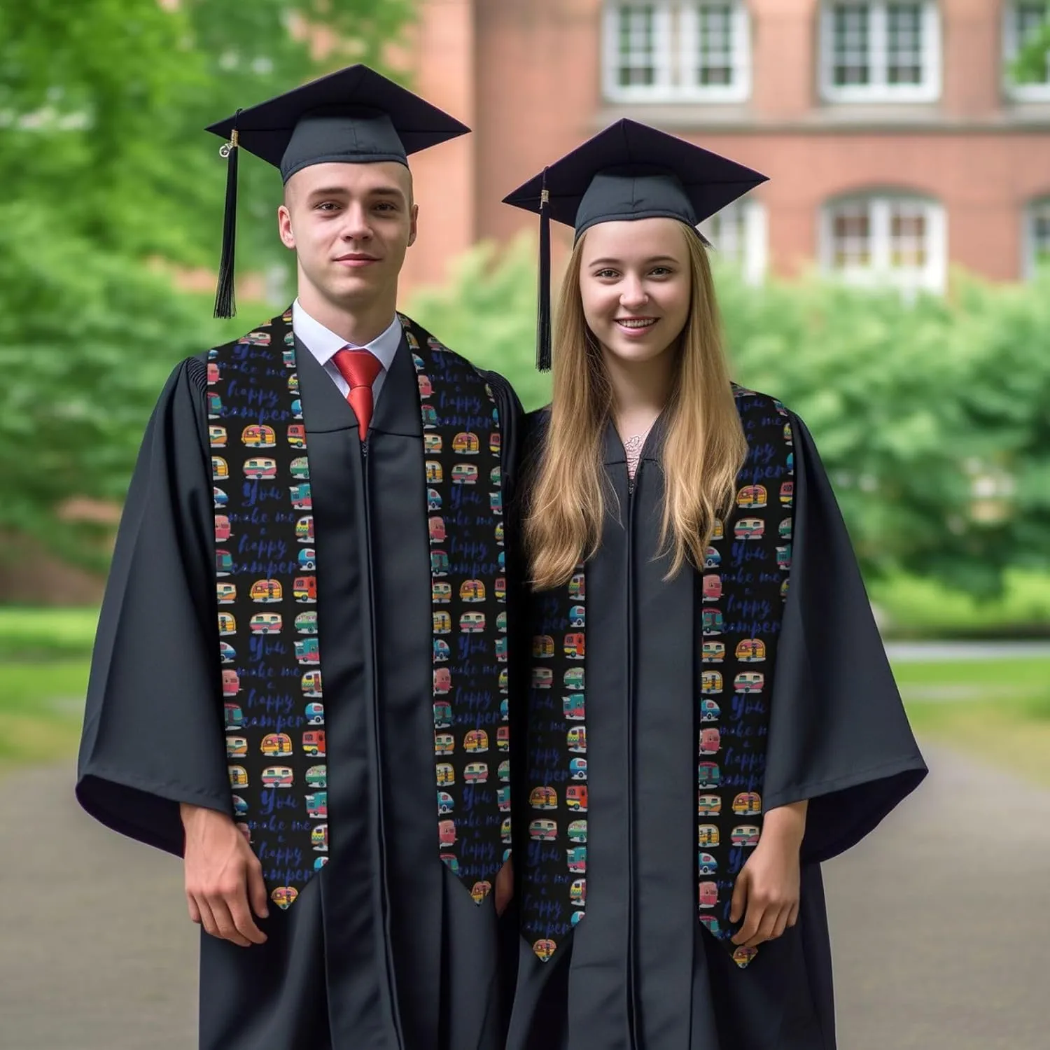 Planks Weathered Old Look Print Class Of 2024 Graduation Stole Sash,Unisex 72inch Long For Academic Commencement
